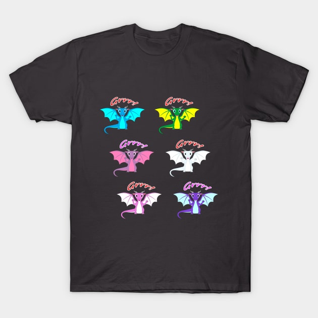 6 Cute Dragons T-Shirt by Starfire Dragon